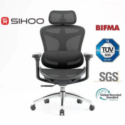 Sihoo Doro C300 Ergonomic Office Chair with Ultra Soft 3D Armrests, Dynamic Lumbar Support for Home Office, Adjustable Backrest Desk Chair (Black) - thumbnail 1