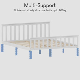 Vida Designs Bed Frame Milan Wooden High Foot White King - thumbnail 3