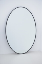 Melodieux Oval Wall Mirror 61x91cm Black Circle Hanging Wall Home Decorative Wall Mounted Vanity Mirror for Bathroom Living Room Hallway - thumbnail 2