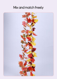 Marrybox Fall Garland Maple Leaf Orange 1.8m - thumbnail 3
