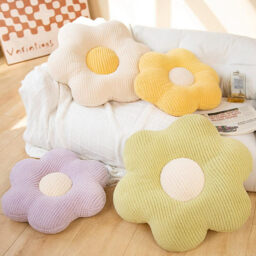Flower-Shaped Cute Floor Pillow Flower Chair Cushions Reading Meditation Floor Pillow and Leisure and Comfortable Pillow(19.6in),yellow - thumbnail 3