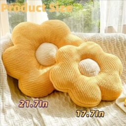 Flower-Shaped Cute Floor Pillow Flower Chair Cushions Reading Meditation Floor Pillow and Leisure and Comfortable Pillow(19.6in),yellow - thumbnail 5
