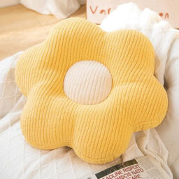 Flower-Shaped Cute Floor Pillow Flower Chair Cushions Reading Meditation Floor Pillow and Leisure and Comfortable Pillow(19.6in),yellow - thumbnail 1