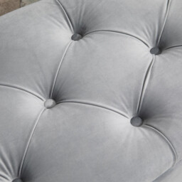 HOMCOM Ottoman Storage Curved Tufted Velvet Grey/Black - thumbnail 6