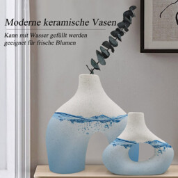 2pcs/19cm7.4in14cm5.51in White Ceramic Vase Set of 2 Double Mountain Vases for Modern Boho Nordic Minimalism Style Decoration Vases for Living Room, Wedding, Dinner Table, Party, Office and Bedroom - thumbnail 5