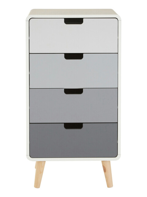 Interiors by Premier Drawer Chest Milo 4 Drawers Grey/White/Natural - image 1