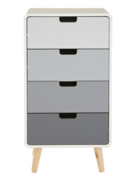 Interiors by Premier Drawer Chest Milo 4 Drawers Grey/White/Natural - thumbnail 1