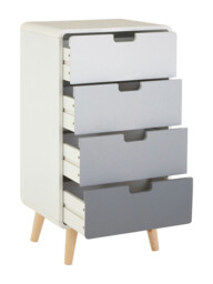 Interiors by Premier Drawer Chest Milo 4 Drawers Grey/White/Natural - thumbnail 3
