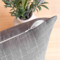 Phantoscope Throw Pillow Cover Soft Textured Lined Burlap Cushion Covers Pillowcase for Home Decor Car Sofa Couch Pack of 2 Light Grey 30 x 50cm - thumbnail 3
