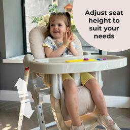 My Babiie MBHC8 Premium Highchair 6+ Months Oatmeal Herringbone - thumbnail 3