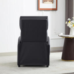 MCC Direct Push Back Recliner Chair, With Lumbar Support, Padded Backrest, Side Pocket And Adjustable Leg Rest (PU Black) - thumbnail 2