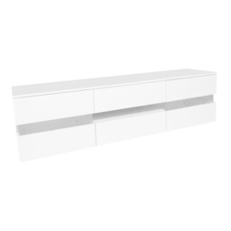 White High Gloss TV Stand with LED Lights 4 Doors 2 Drawers 160cm