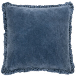 Yard Cushion Bertie Washed Cotton Velvet Square Ink 45x45cm - thumbnail 4