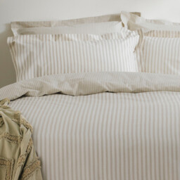 Yard Duvet Cover Set Hebden Stripe 100% Cotton Natural Super King - thumbnail 3