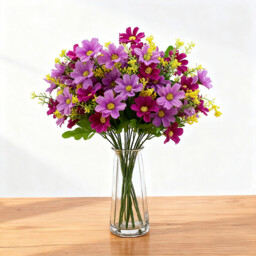 Wei's Moment 6 Bundles of Artificial Balcony  Plants and Indoors， Plastic Flowers Decoration， Faux Plastic， UV-Resistant Flowers for Graves and Garden Light purple, New Year Sale , Top gift picks - thumbnail 2
