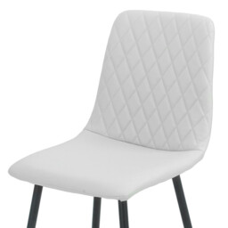 Dining Chairs Argenta Quilted Faux Leather Light Grey 2pcs - thumbnail 3