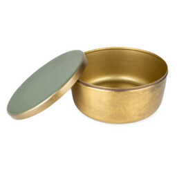 Candlelight Decorative Box Metal & Enamel Gold/Green - thumbnail 3
