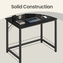 Ochama Computer Desk, for Home Study, Bedroom, 80 x 50 x 76 cm, Black - thumbnail 6