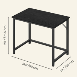 Ochama Computer Desk, for Home Study, Bedroom, 80 x 50 x 76 cm, Black - thumbnail 4