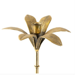 Candlelight Candle Holder Tapered Palm Tree Metal Gold H:42cm - thumbnail 4