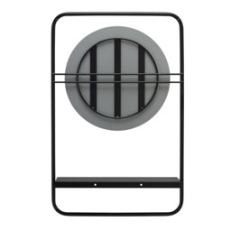 Croydex Mirror Furzton Round Shelf Storage Black 41.3x64.2cm - thumbnail 2