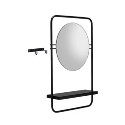 Croydex Mirror Furzton Round Shelf Storage Black 41.3x64.2cm - thumbnail 4