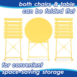 Harbour Housewares 2 Seater Sussex Bistro Set, Round, Cornflower Blue - thumbnail 4