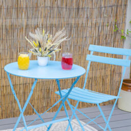 Harbour Housewares 2 Seater Sussex Bistro Set, Round, Cornflower Blue - thumbnail 6