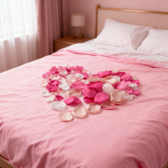 Yuejia 200PCS 1.5in/3.8cmArtificial Flower Petals Silk Rose Flower Petals for Valentine's Day,Flower Petals to Throw at Wedding, Flower Girl, Dinner Table Centerpieces(mix red) - image 1