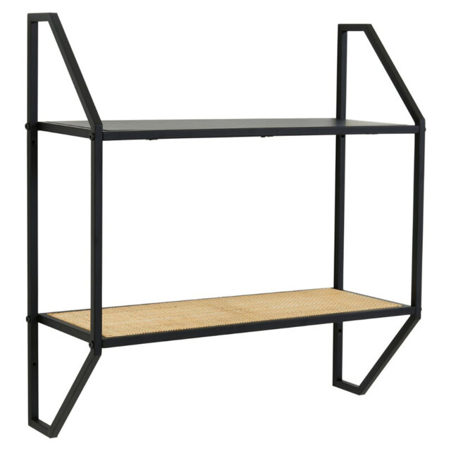 Interiors by Premier Wall Décor Depok Rattan Shelves Black/Natural - image 1