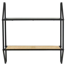 Interiors by Premier Wall Décor Depok Rattan Shelves Black/Natural - thumbnail 2