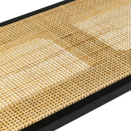 Interiors by Premier Wall Décor Depok Rattan Shelves Black/Natural - thumbnail 3
