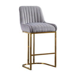 chairus Bar Stools Set of 2 Velvet Counter Chairs with Backrest Breakfast Bar Stools for Kitchen