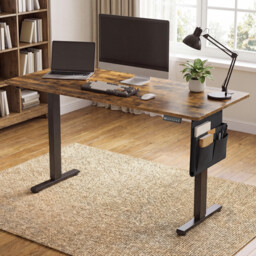 JOYFURNOS  Electric Standing Desk, Height Adjustable, 140 x 60 cm, 4 Memory Heights, for Home Office, Rustic Brown - thumbnail 7