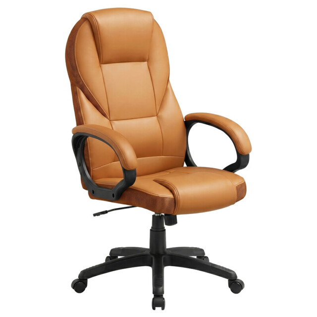 Ochama Ergonomic Desk Chair, 73x70x(112-122)cm, Adjustable Swivel Office Chair with Silent Wheels, for Home Workspace, Brown - image 1