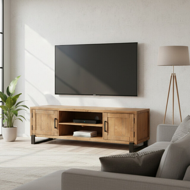 TV Unit Pembroke Pine Natural/Black L:145cm - image 1