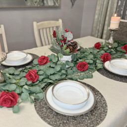 2Pcs 5.9ft/1.8m Artificial Greenery Garland Spring Faux Eucalyptus Leaves Table Vines for Wedding Backdrop Fireplace Arch Door Wall Room Decor - thumbnail 2