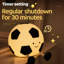 VIVREAL Football LED Night Light A032 – Rechargeable, 3-Level Dimming, Type-C Charging, Soft Silicone, ABS & PP - thumbnail 6