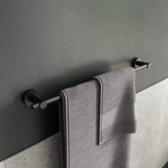 Croydex Epsom Flexi-Fix Towel Rail - Black - image 1