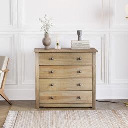 Vida Designs Drawer Chest Panama Solid Pine 4 Drawers Natural Oak - thumbnail 3