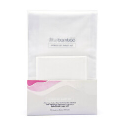 Little Bamboo Cotbed Sheet Set 3 Pack Natural White - thumbnail 2