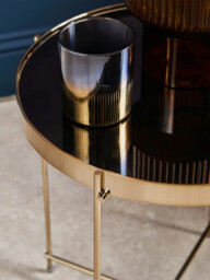 Interiors by Premier Side Table Allure Brushed Bronze/Black Mirror Round Small - thumbnail 5