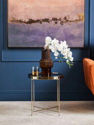 Interiors by Premier Side Table Allure Brushed Bronze/Black Mirror Round Small - thumbnail 1
