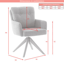 Dining Chair Cotswold Swivel Blush - thumbnail 4