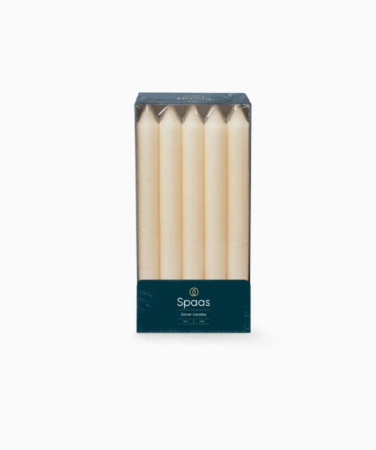 Spaas Dinner Candles Household Unscented White 10pcs - image 1