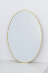Melodieux Oval Wall Mirror 51x71cm Gold Circle Hanging Wall Mirror Home Decorative Wall Mounted Vanity Mirror for Bathroom Living Room Hallway - thumbnail 5