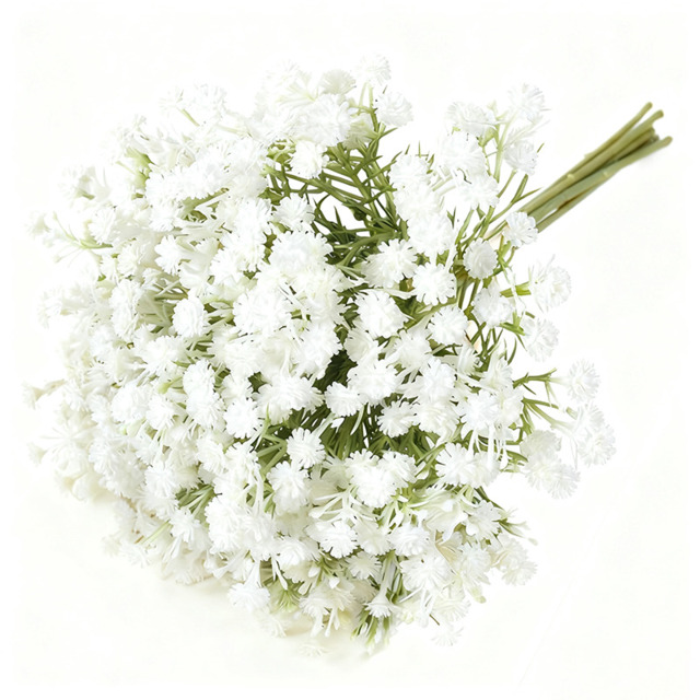 1Pc 12.59in/32cm Artificial Flowers,Artificial Flowers Artificial Bulk, Real Touch Artificial Gypsophila Bouquet for Wedding Floral Arrangement Party Decor(white) - image 1