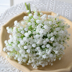 1Pc 12.59in/32cm Artificial Flowers,Artificial Flowers Artificial Bulk, Real Touch Artificial Gypsophila Bouquet for Wedding Floral Arrangement Party Decor(white) - thumbnail 2
