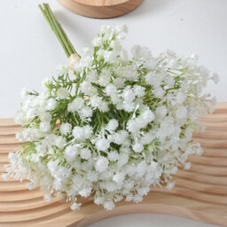 1Pc 12.59in/32cm Artificial Flowers,Artificial Flowers Artificial Bulk, Real Touch Artificial Gypsophila Bouquet for Wedding Floral Arrangement Party Decor(white) - thumbnail 4