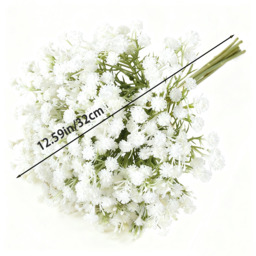 1Pc 12.59in/32cm Artificial Flowers,Artificial Flowers Artificial Bulk, Real Touch Artificial Gypsophila Bouquet for Wedding Floral Arrangement Party Decor(white) - thumbnail 3